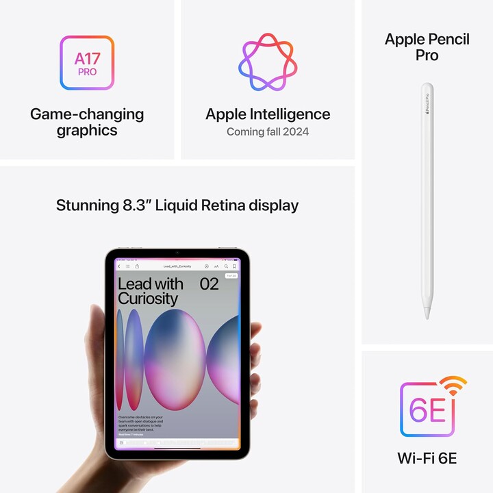 Apple iPad Mini 8.3 2024 Wifi 256GB Grigio siderale