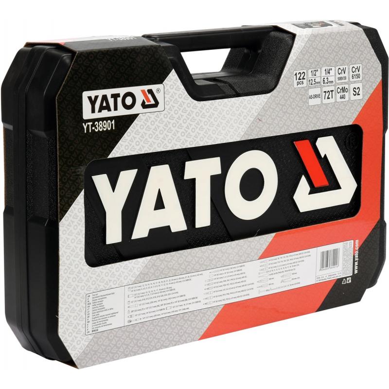 Yato YT-38901 Juego de herramientas XXL 1/4-1/2" 122 elementos