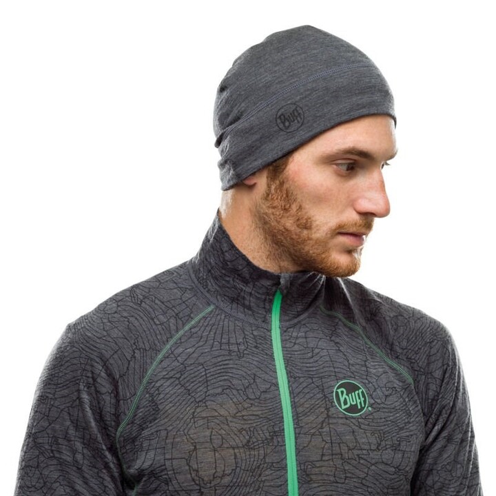 BUFF MERINO LIGHTWEIGHT BEANIE SOLID GRAY cap one size Standard