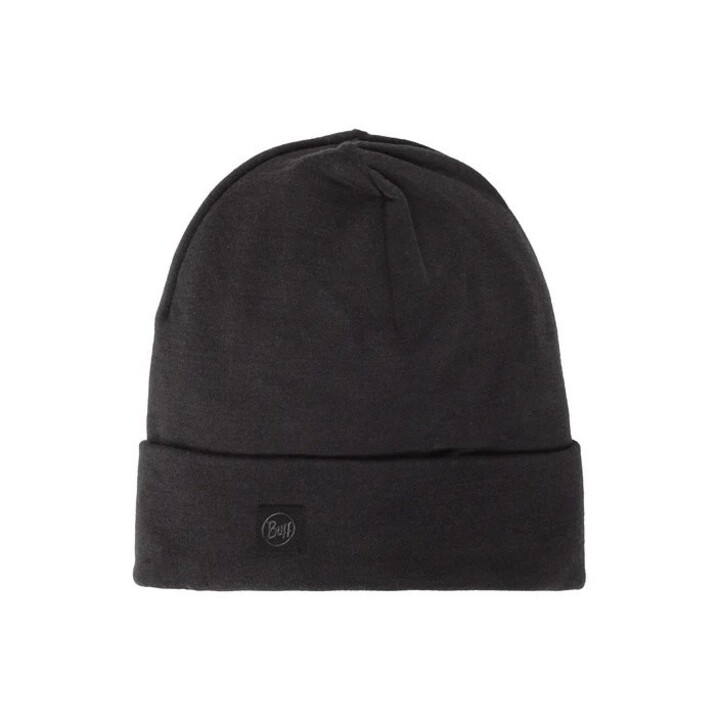 Cappello in lana merino pesante Buff, berretto invernale sciolto - Nero