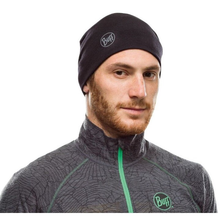 gorro BUFF MERINO MIDWEIGHT BEANIE SOLID BLACK