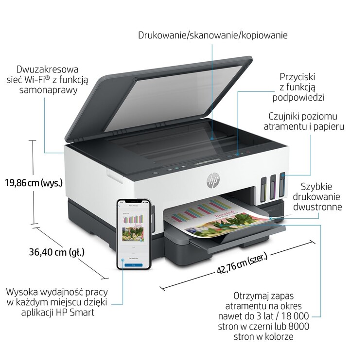 HP Smart Tank 720 All-in-One Getto termico d inchiostro A4 4800 x 1200 DPI 15 ppm Wi-Fi