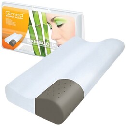 MDH, Cuscino ortopedico in bambù con carbone di bambù per l'allineamento cervicale e il sonno, bianco