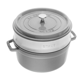 STAUB La Cocotte Gusseisen Rundtopf mit Einsatz 40508-819-0 - 3,8 ltr. graphit