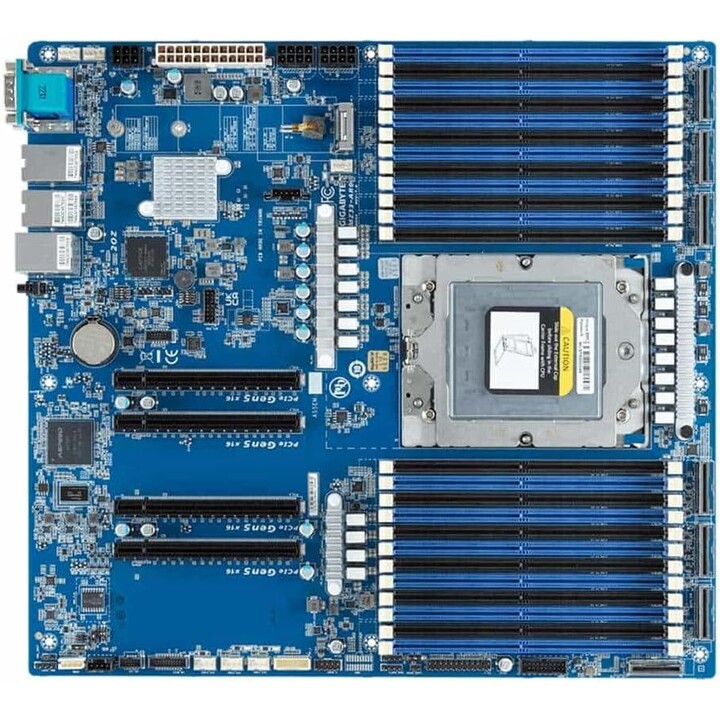 Gigabyte MZ33-AR0 Motherboard 1x SP5 AMD Epyc 9004 SoC (24x DIMM, 6x MCIO 8i, 1xM.2, 2x10Gbe, IPMI, E-ATX)