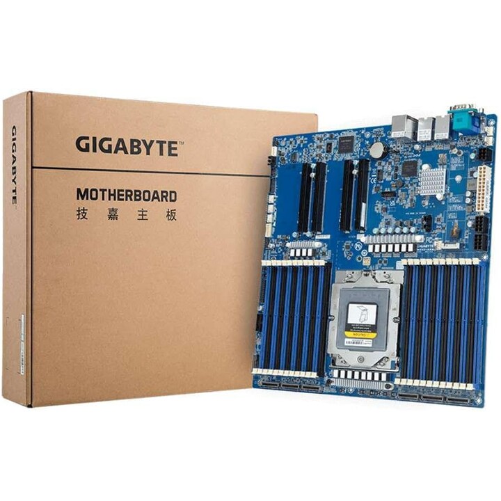 Gigabyte MZ33-AR0 Motherboard 1x SP5 AMD Epyc 9004 SoC (24x DIMM, 6x MCIO 8i, 1xM.2, 2x10Gbe, IPMI, E-ATX)