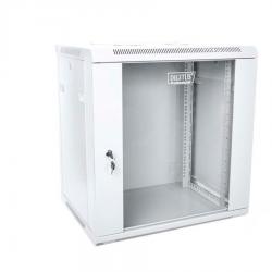 Wall-mounted network cabinet 19" 12U rack 600x450, door glass, gray, unshared, folded, 60kg