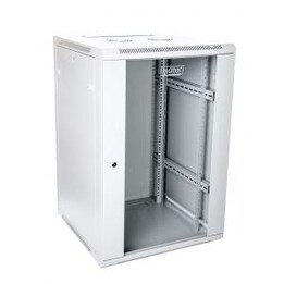 Armário de rede de parede 19" rack 18U 600x600, painel de porta, cinza, não compartilhado, dobrado, 60kg