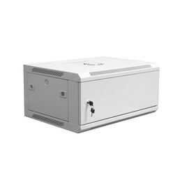 Armadio di rete da parete rack 19" 4U 600x450, porta cieca, grigio, non diviso, piegato, 60 kg