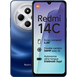 Téléphone portable Xiaomi Redmi 14C 4G 6,8 pouces 6 Go 128 Go 13 mégapixels Dual Sim bleu