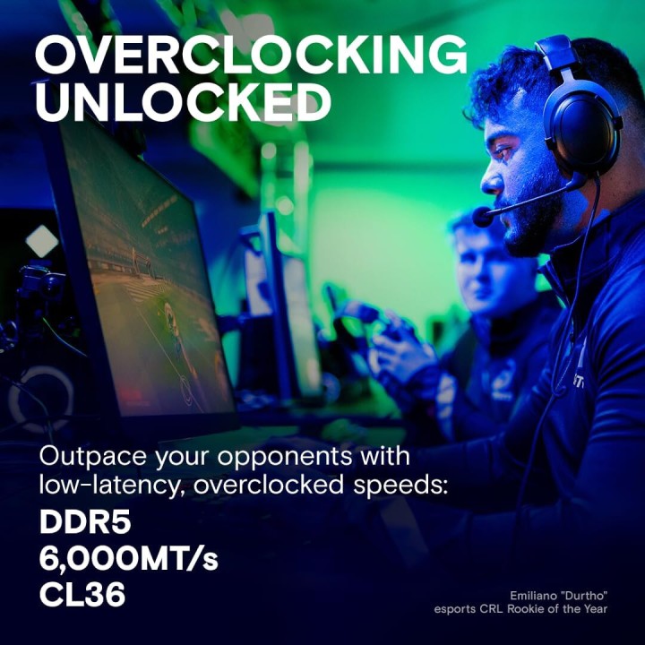 Kit de memória RAM para overclocking Crucial Pro 32GB (2x16GB) DDR5 6000MHz para ambiente de trabalho