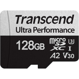 Transcend TS128GUSD340S 128GB Class 10 UHS-I U3 V30 A2 Black / Grey - microSD Card