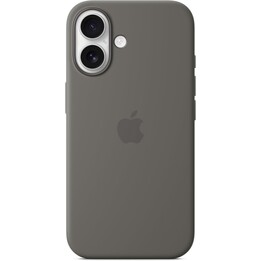Apple Silikon Case mit MagSafe für iPhone 16 - Steingrau