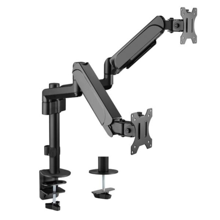 Desktop stand for two 17"-32" monitors