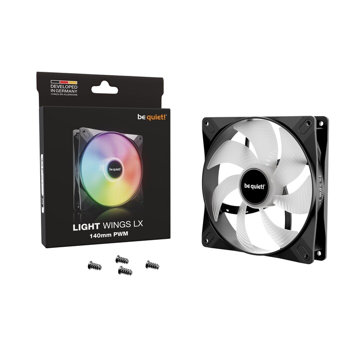 be quiet! LIGHT WINGS LX 140mm PWM ventilateur de boîtier noir