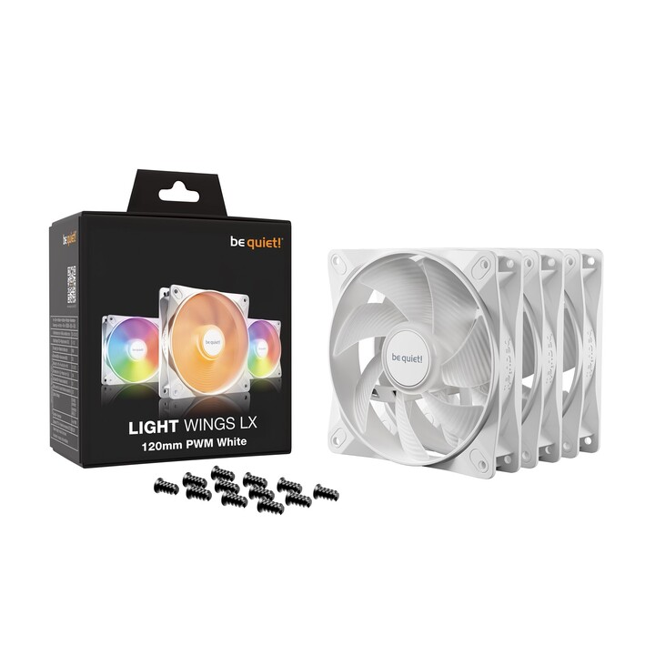 be quiet! Light Wings LX 120mm PWM 3-Pack Ventilador de caja blanco