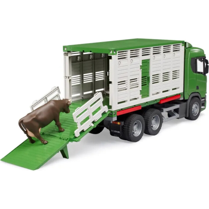 Caminhão de transporte Scania Super 560R com uma vaca