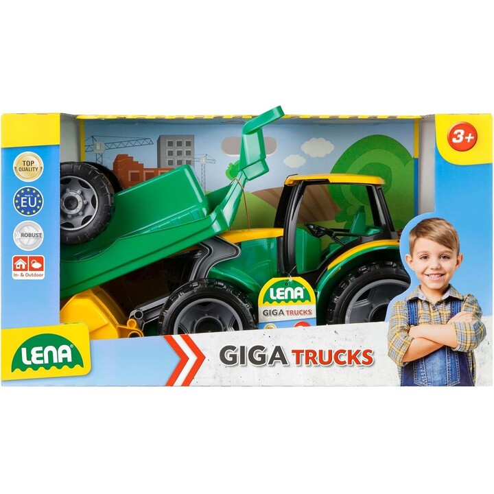 Lena GIGA TRUCKS Robuster Riesentraktor mit Schaufel und Anhänger