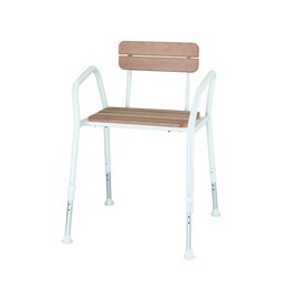 Chaise de douche en bois avec dossier
