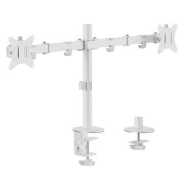 Soporte de escritorio articulado para dos monitores de 17"-32", blanco