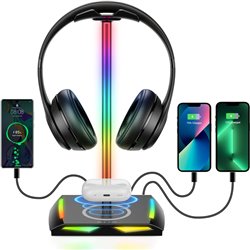 New Bee NB-Z12 RGB Negro - Soporte para Auriculares