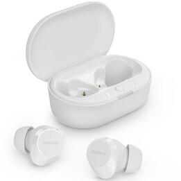 Philips TAT1209 Casque Bluetooth avec étui de chargement / Autonomie 6h / Blanc