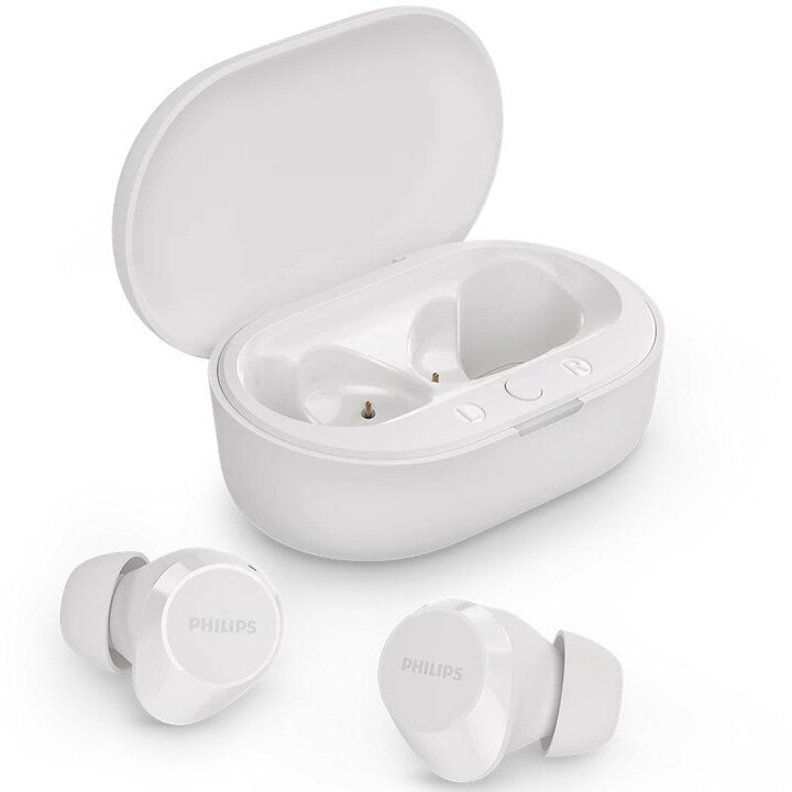 Philips TAT1209 Casque Bluetooth avec étui de chargement / Autonomie 6h / Blanc