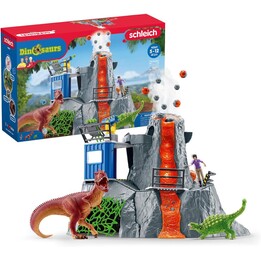 Schleich 42564 DINOSAURS Großes Dinosaurier-Spielzeugset „Vulkanexpedition“.