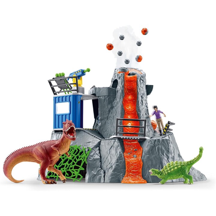 Schleich 42564 DINOSAURS Juego de dinosaurios de expedición al volcán grande