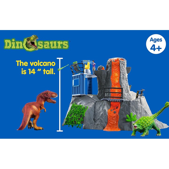 Schleich 42564 DINOSAURI Set di giocattoli per dinosauri grande spedizione sul vulcano