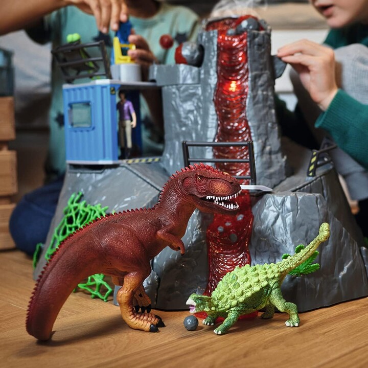 Schleich 42564 DINOSAURI Set di giocattoli per dinosauri grande spedizione sul vulcano
