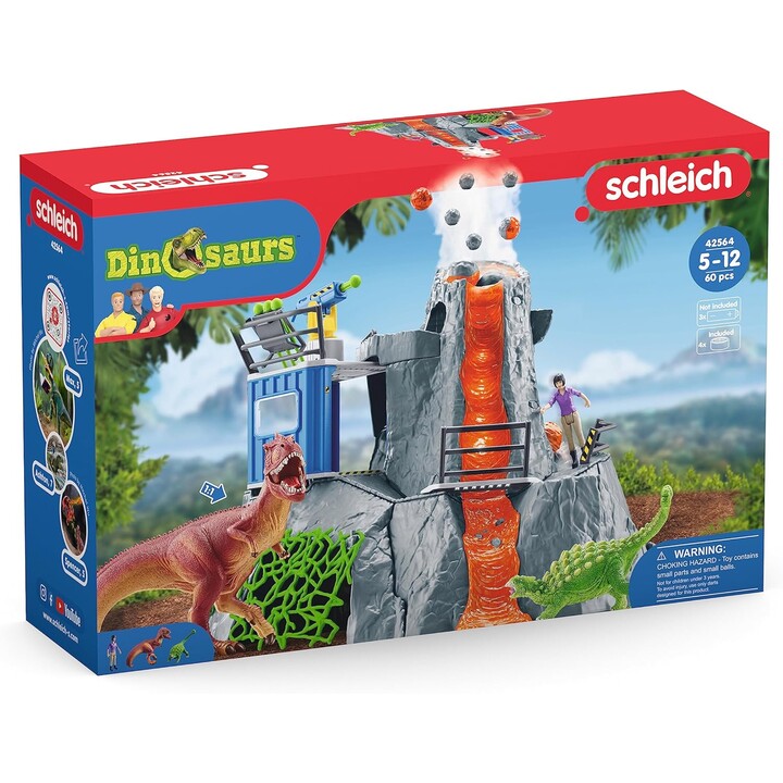 Dinosaurs de brinquedos de dinossauro de expedição grande vulcão Schleich 42564 DINOSSAUROS