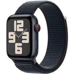 Apple Watch SE 2024 GPS Cellular 44mm Midnight Aluminum Case with Ink Sport Loop Band