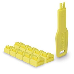 Bloqueador de porta RJ45, amarelo, 10x e 1 chave