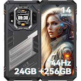 CUBOT Kingkong Star 2, telefono cellulare robusto Android 14, 24 GB(12+12) RAM + 256 GB, fotocamera da 100 MP, nero