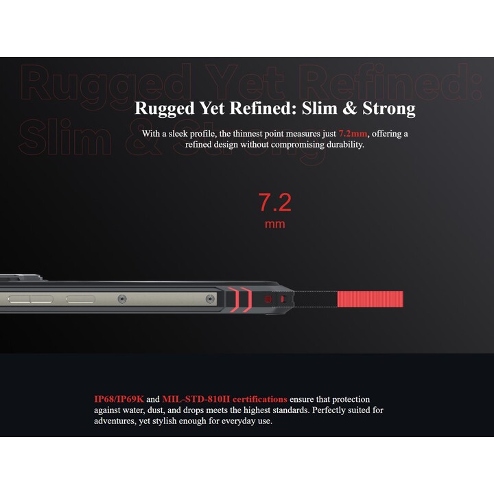 CUBOT Kingkong Star 2, robustes Android 14-Handy, 24 GB (12+12) RAM + 256 GB, 100-MP-Kamera, Schwarz