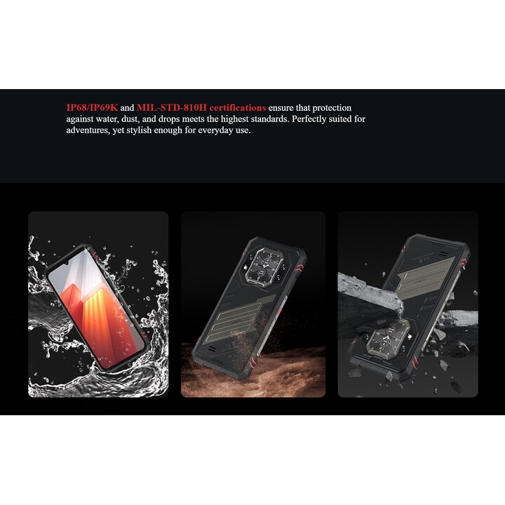 CUBOT Kingkong Star 2, robustes Android 14-Handy, 24 GB (12+12) RAM + 256 GB, 100-MP-Kamera, Schwarz