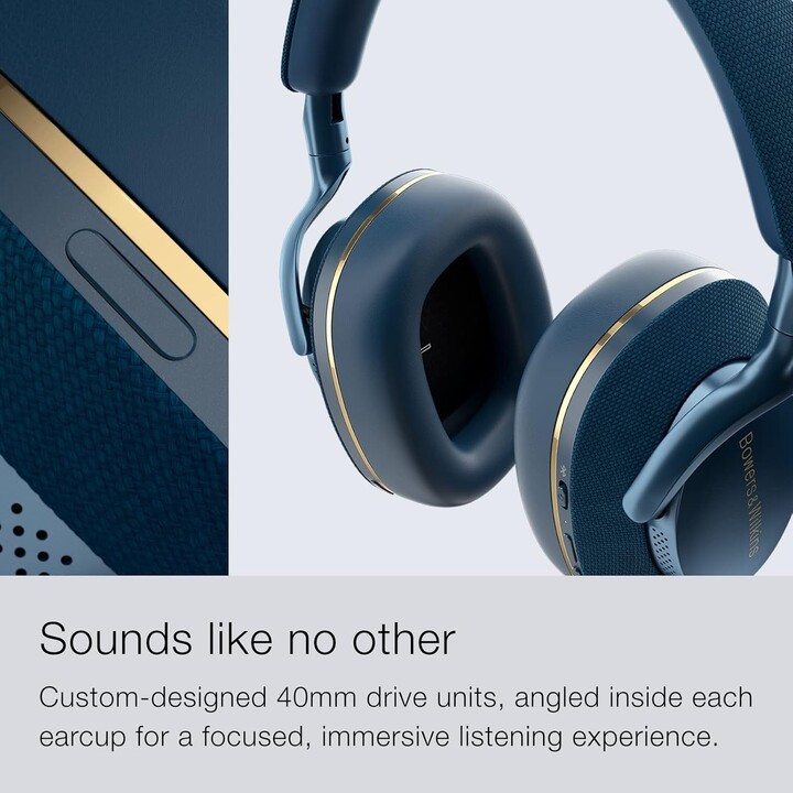 Bowers & Wilkins PX7 S2e, Over-Ear Noise Cancelling Wireless Headphones with Qualcomm aptX™ Adaptive & Fast Charging, Blue