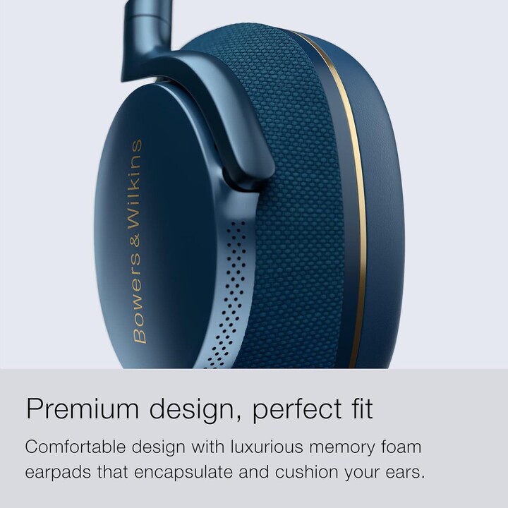 Bowers & Wilkins PX7 S2e, Over-Ear Noise Cancelling Wireless Headphones with Qualcomm aptX™ Adaptive & Fast Charging, Blue