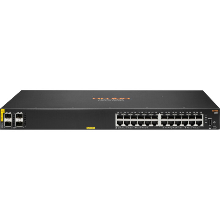 Switch HPE Aruba 6100 gerenciado 48G 4SFP+ PoE+ 370W