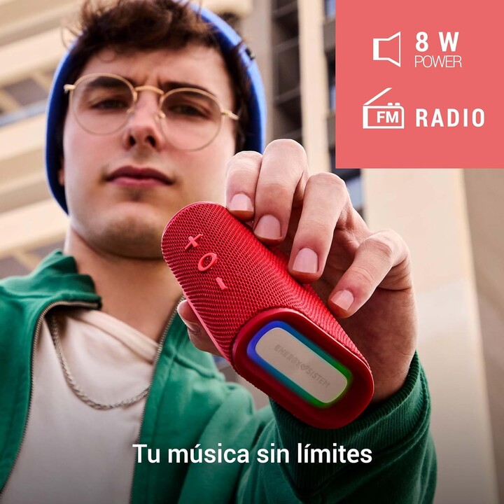 Altoparlante bluetooth Energy Sistem streetplay 8w ipx6 rgb ciliegio
