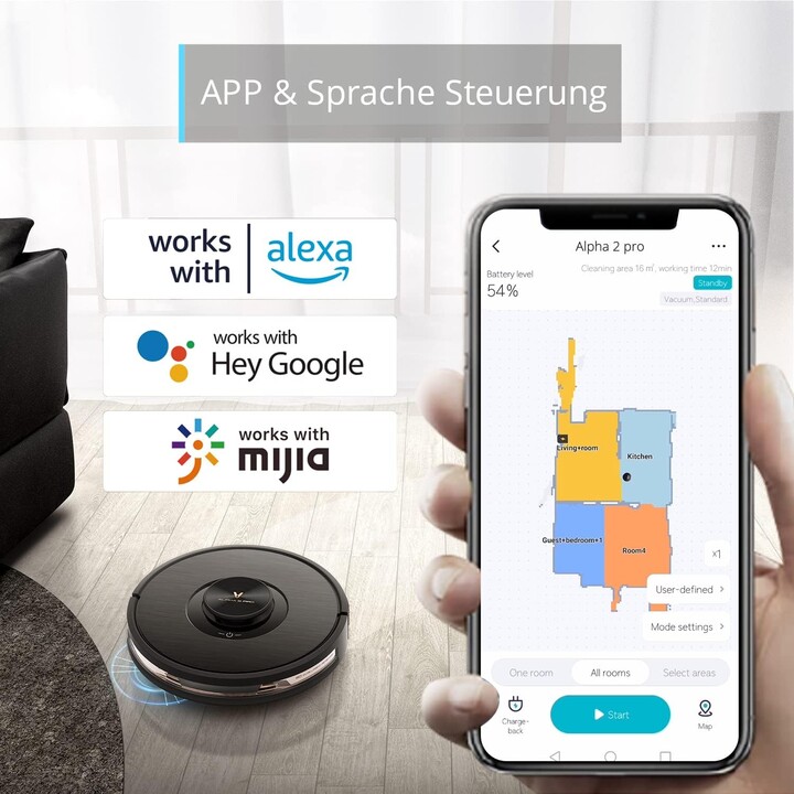 Viomi V5 Pro Roboterstaubsauger Schwarz