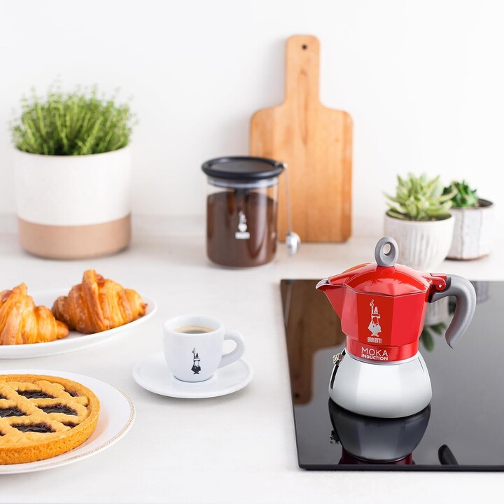 Bialetti cafetera moka inducción aluminio 160ml roja