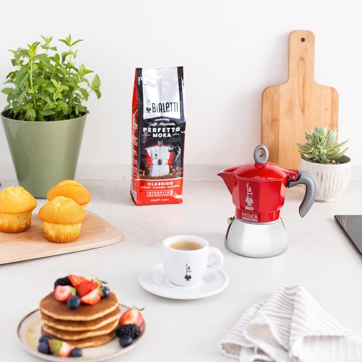 Bialetti caffettiera moka induzione alluminio 160ml rossa