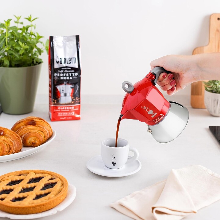 Bialetti cafetera moka inducción aluminio 160ml roja