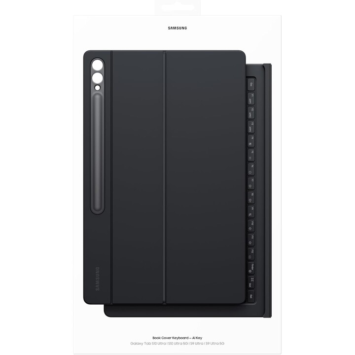 Funda tipo libro con teclado QWERTZ para Samsung SM-X910 Tab S9 Ultra Slim, color negro EF-DX910BB