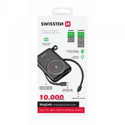 Banco de energía 10000 Mah 20W (compatible con Magsafe) con cables integrados USB-C y Lightning