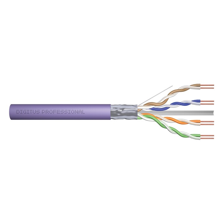 Cavo di installazione DIGITUS cat.6, F/UTP, Dca, AWG23/1, LSOH, 305m, viola, bobina