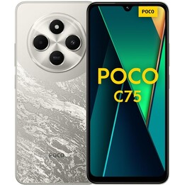 Xiaomi POCO C75 4G 8+256GB, 2.0GHz, Pantalla inmersiva 6.88, Batería 5160mAh, Cámara dual AI de 50MP, Dorado