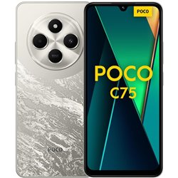 Xiaomi POCO C75 4G 6+128GB, 2.0GHz, Pantalla inmersiva 6.88, Batería 5160mAh, Cámara dual AI de 50MP, Dorado